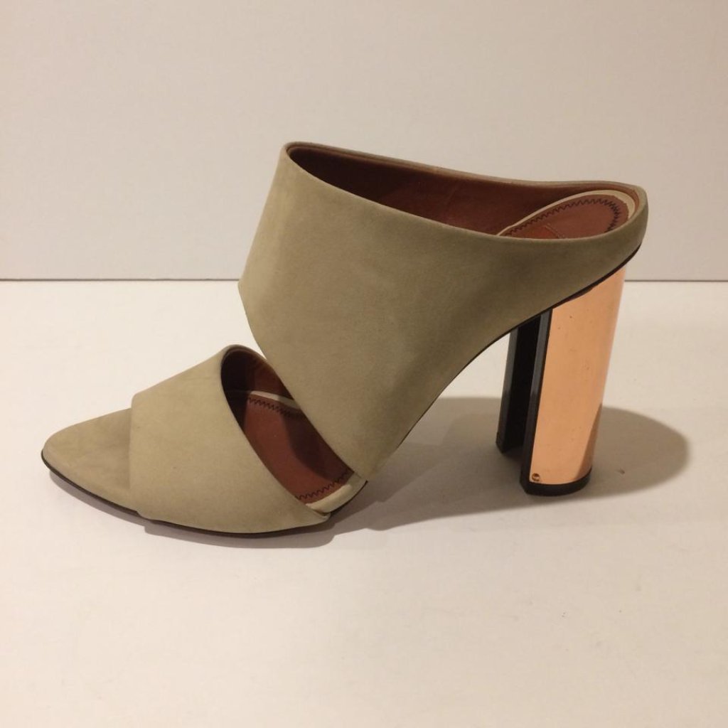 Missoni Gold Heel Mule Slide Leather Sandal 38eu New